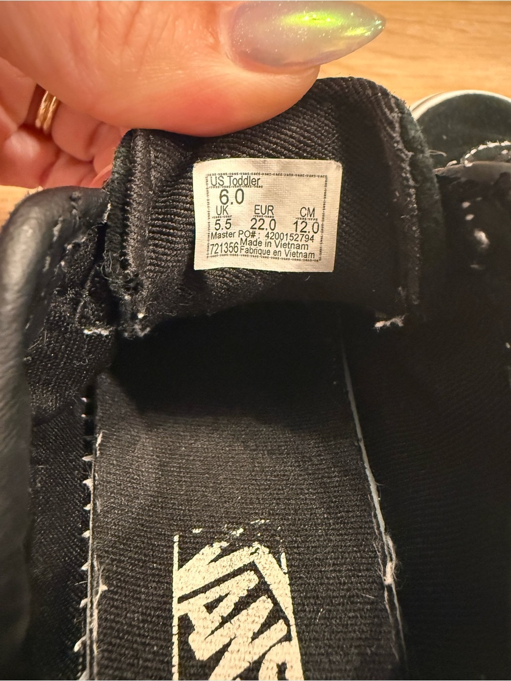 Vans Toddler Size 6 Black White Checkerboard Sneakers - Picture 4 of 5